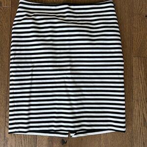 Black and white striped pencil skirt
